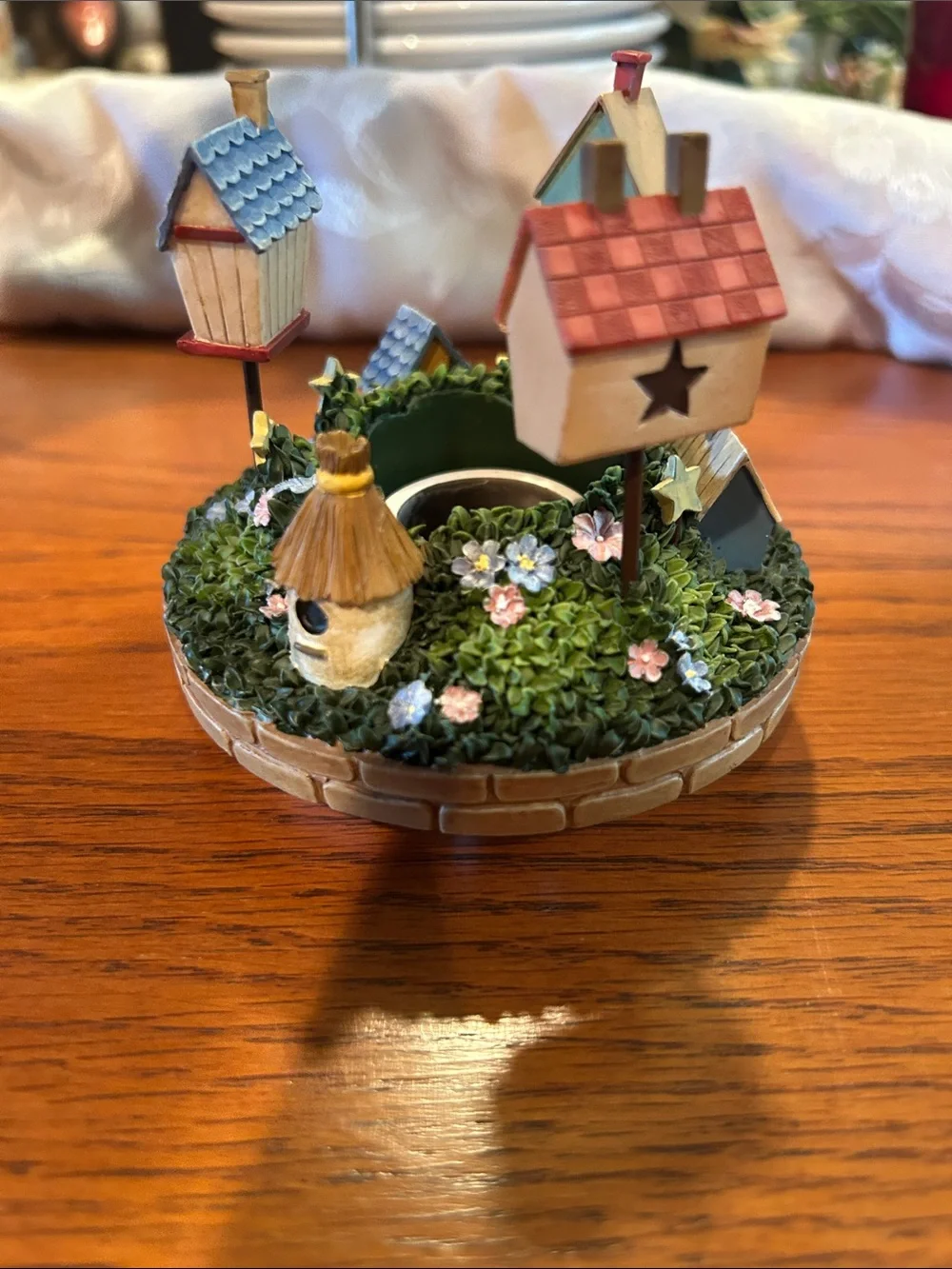 Our America candle flower birdhouse jar candle topper